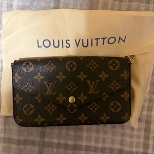 Louis Vuitton Black and Gold Monogram Clutch